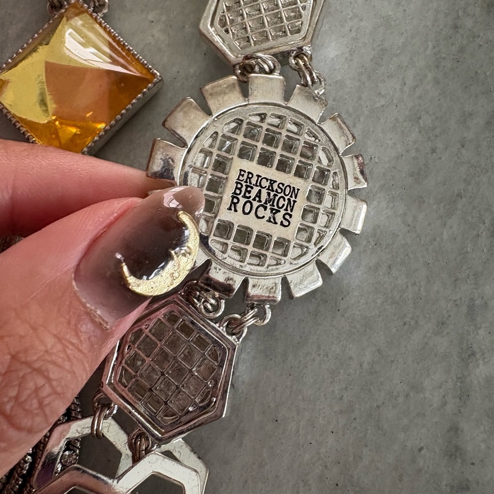 Erickson Beamon Silver and Gold Geometric Necklace and Bracelet Set - Picture 5 of 6